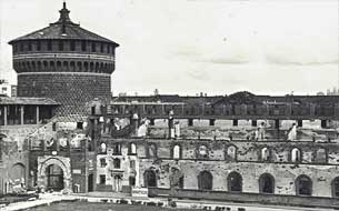 Старое фото замка Сфорца милан